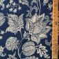 Preview: Voile leichte Baumwolle Blüten Ranken dunkelblau beige